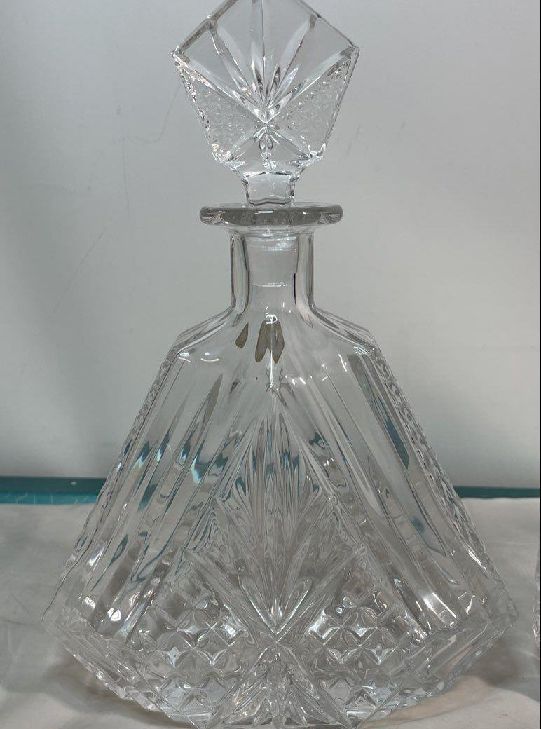 Bohemia Czech 24% Lead Crystal Decanter & 6 Tumbler Set