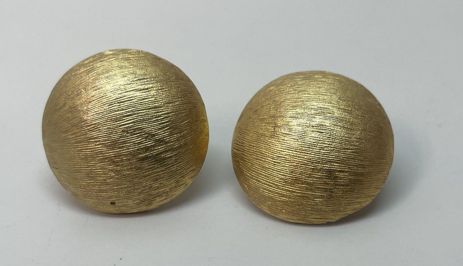 Trifari Gold-Tone Textured Round Clip-On Earrings