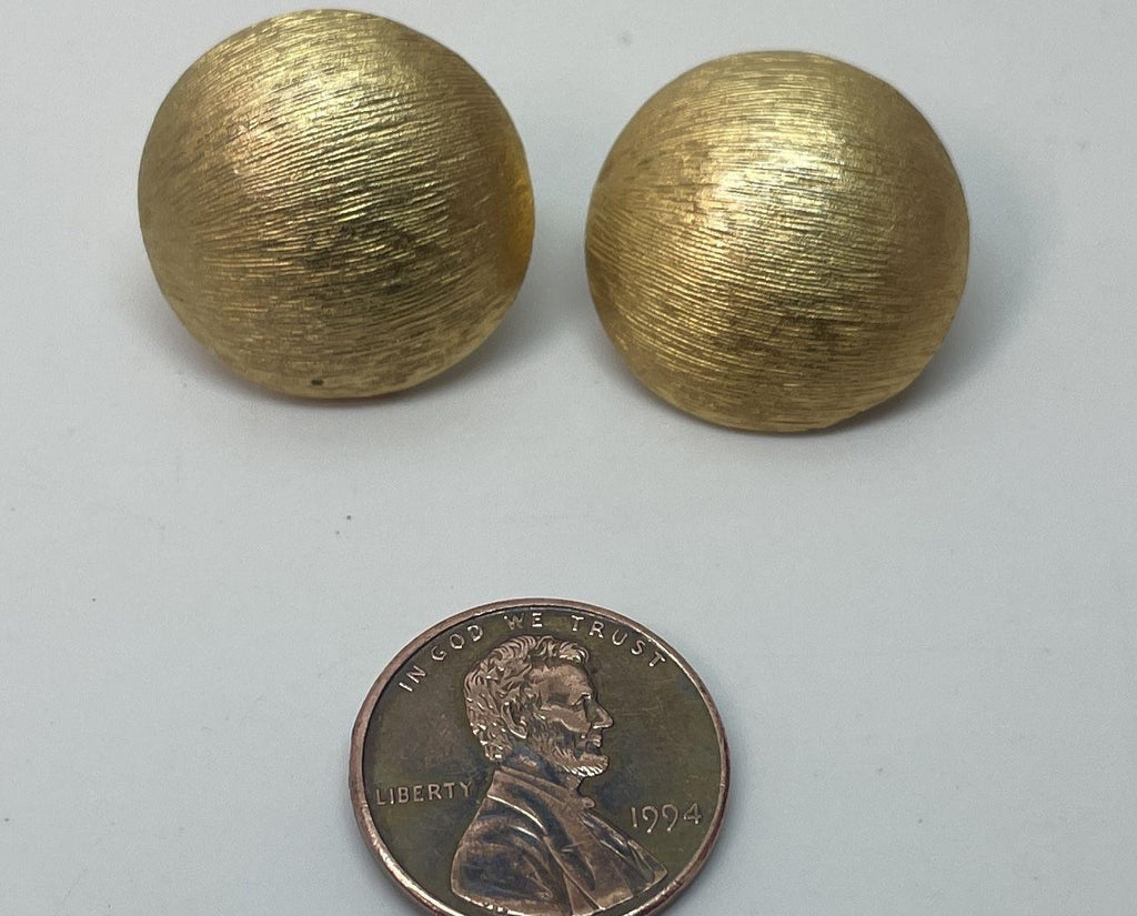 Trifari Gold-Tone Textured Round Clip-On Earrings