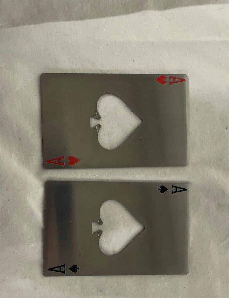 Royal Collection Playing Cards 8 Shot Glasses & 2 Card Bottle Openers