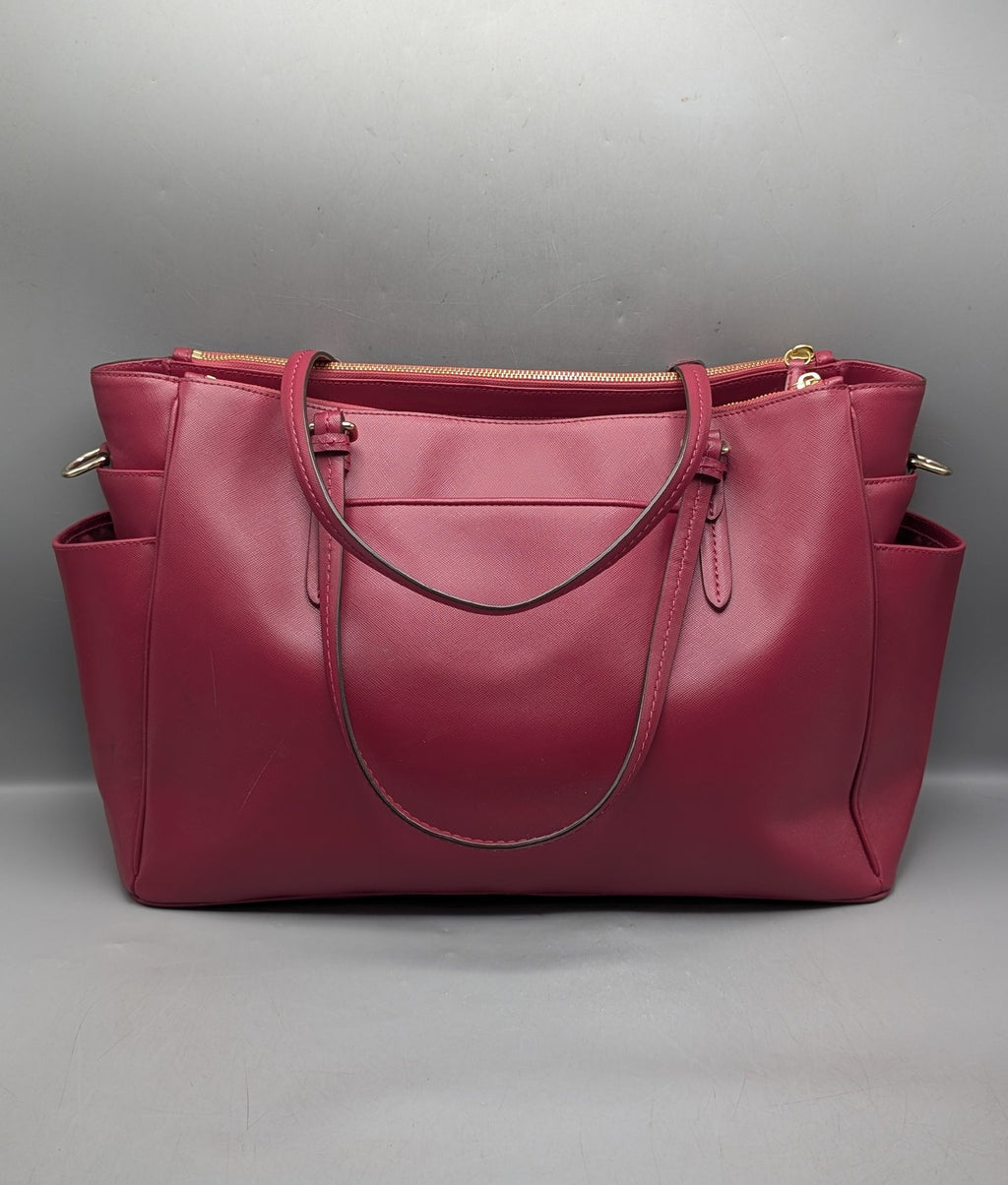 Authentic Coach Berry Crossgrain Leather Peyton Multifunction Diaper Bag