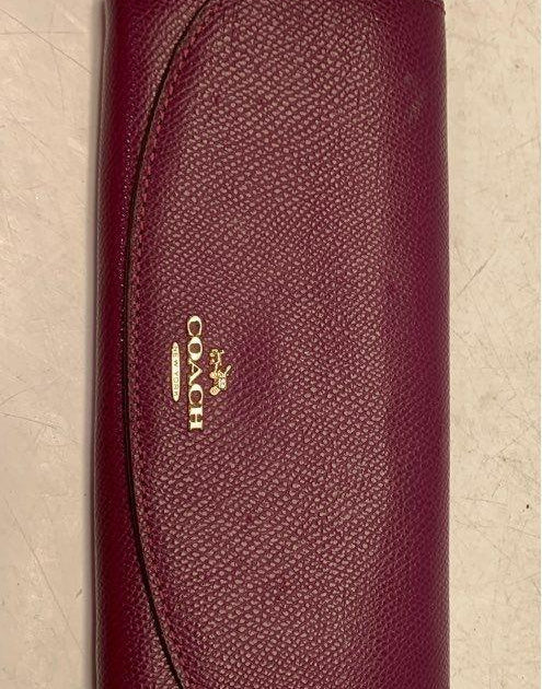 Coach Burgundy Floral Leather Wallet