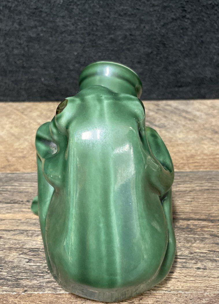 Scotty Green Ceramic Frog Figurine and Shot Mug Set