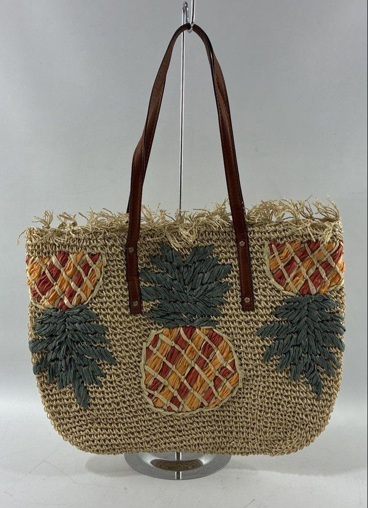 Tommy Bahama Pineapple Pattern Woven Tote Bag