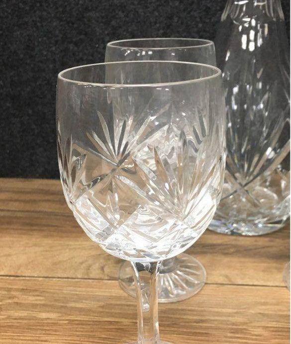 Noble Excellence Duke 5 Piece Cordial Set Decanter 4 Glasses Crystal Vintage