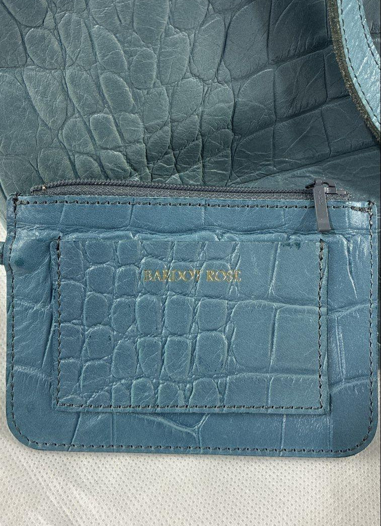 Bardot Rose Blue Embossed Leather Tote Bag