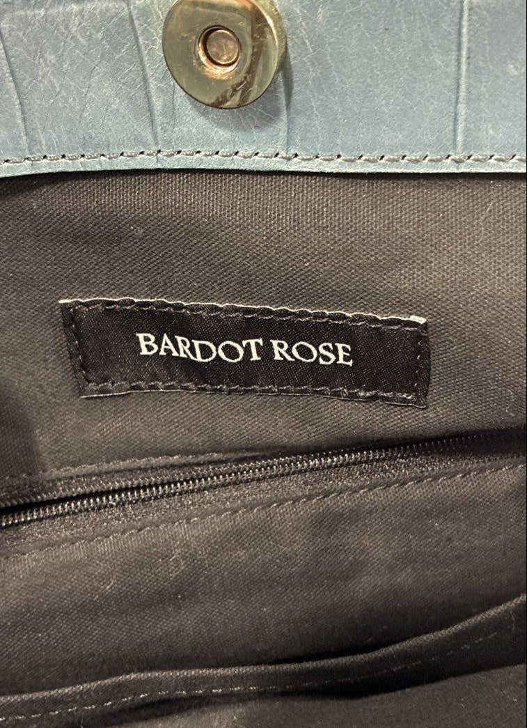 Bardot Rose Blue Embossed Leather Tote Bag