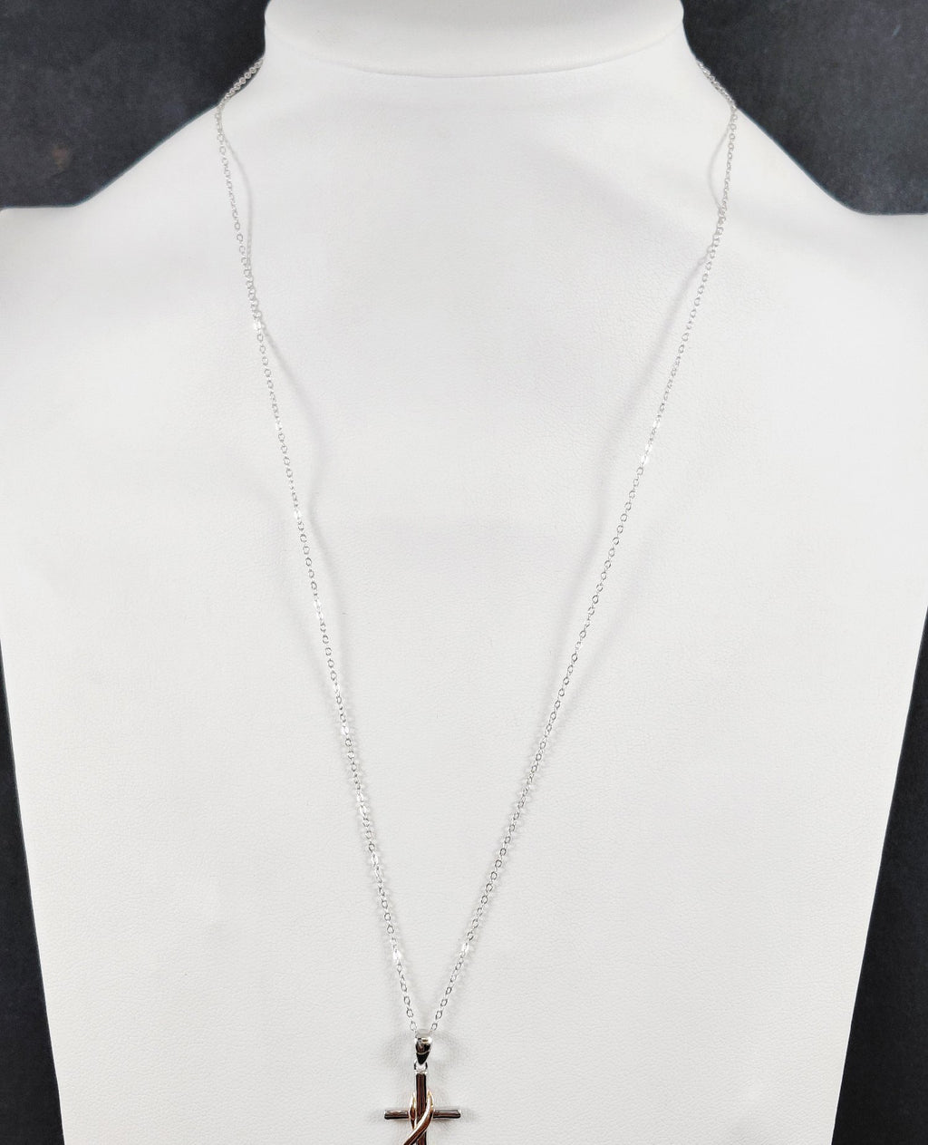 20" 925 Two Tone Silver Secret Affirmational Pendant Necklace