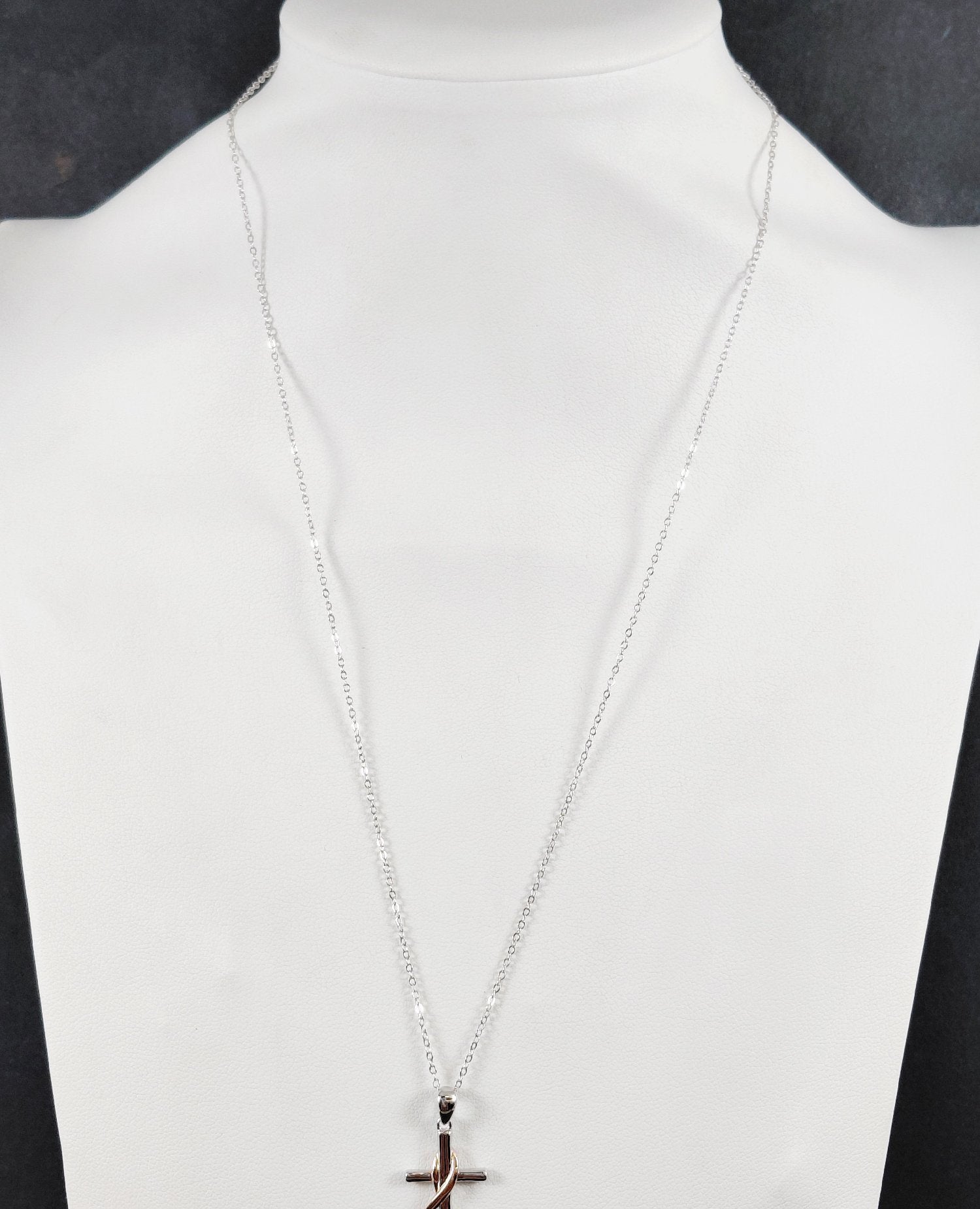 20" 925 Two Tone Silver Secret Affirmational Pendant Necklace