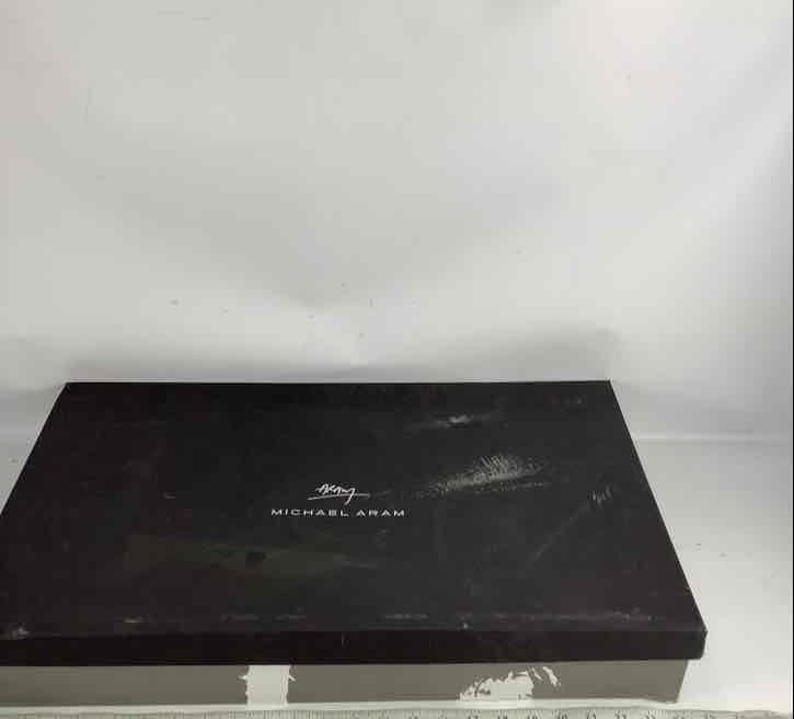 Michael Aram Orchid Serving Tray Stainless Steel Gold Tone Handles with Box