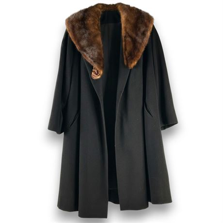 Vintage 1950s Mark IV 100% Cashmere Fur Coat, Size: Small-Medium (Women) [B728]
