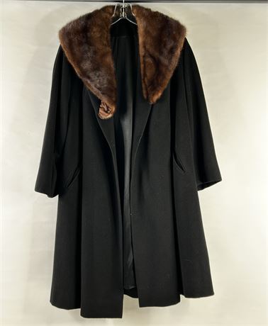 Vintage 1950s Mark IV 100% Cashmere Fur Coat, Size: Small-Medium (Women) [B728]