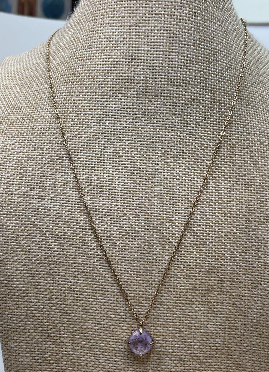 Swarovski Gold-Tone Purple Crystal Pendant Necklace