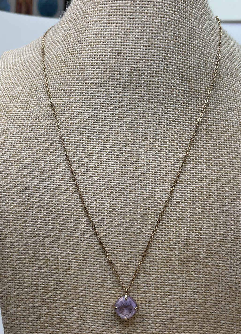 Swarovski Gold-Tone Purple Crystal Pendant Necklace
