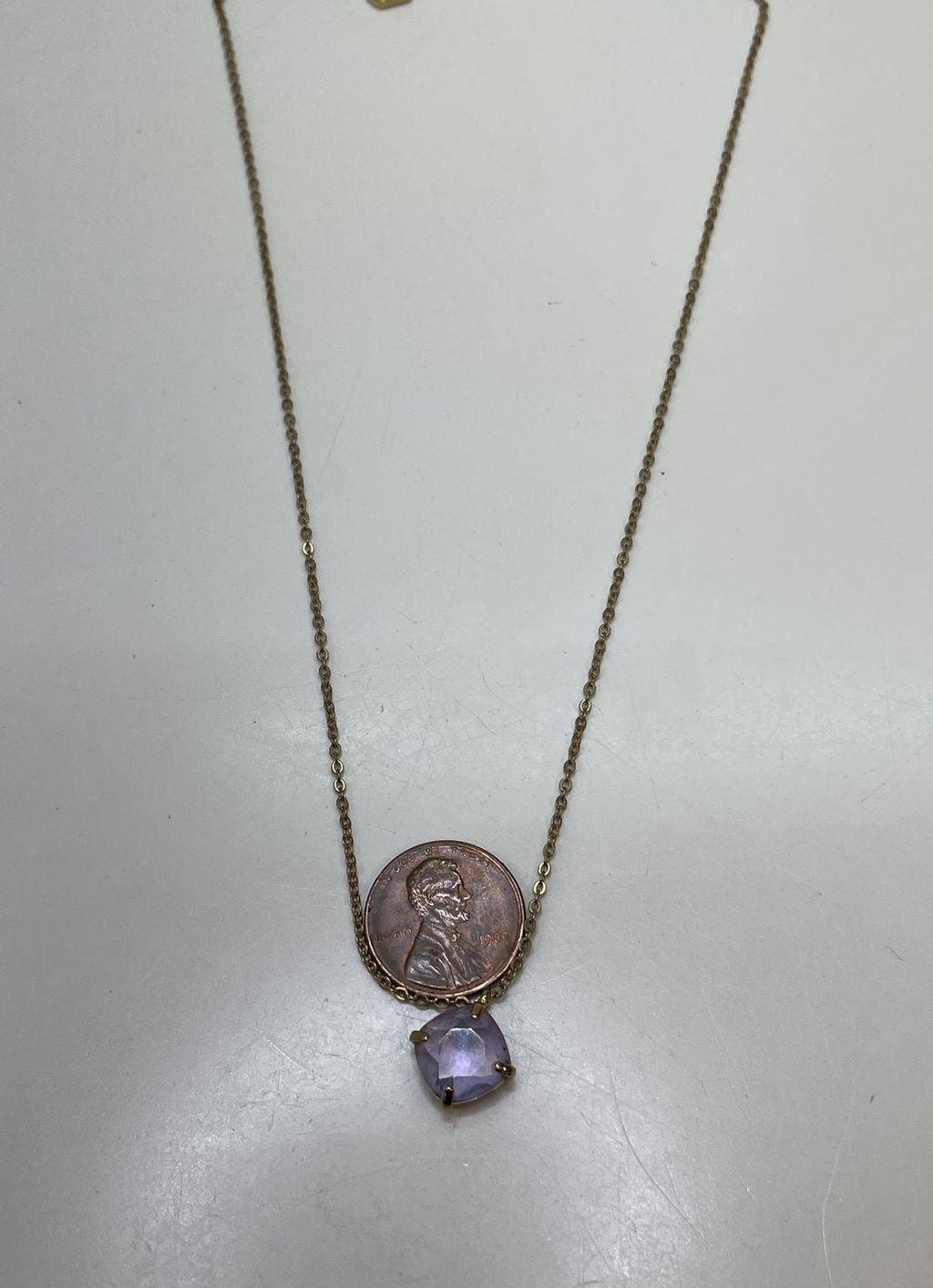 Swarovski Gold-Tone Purple Crystal Pendant Necklace