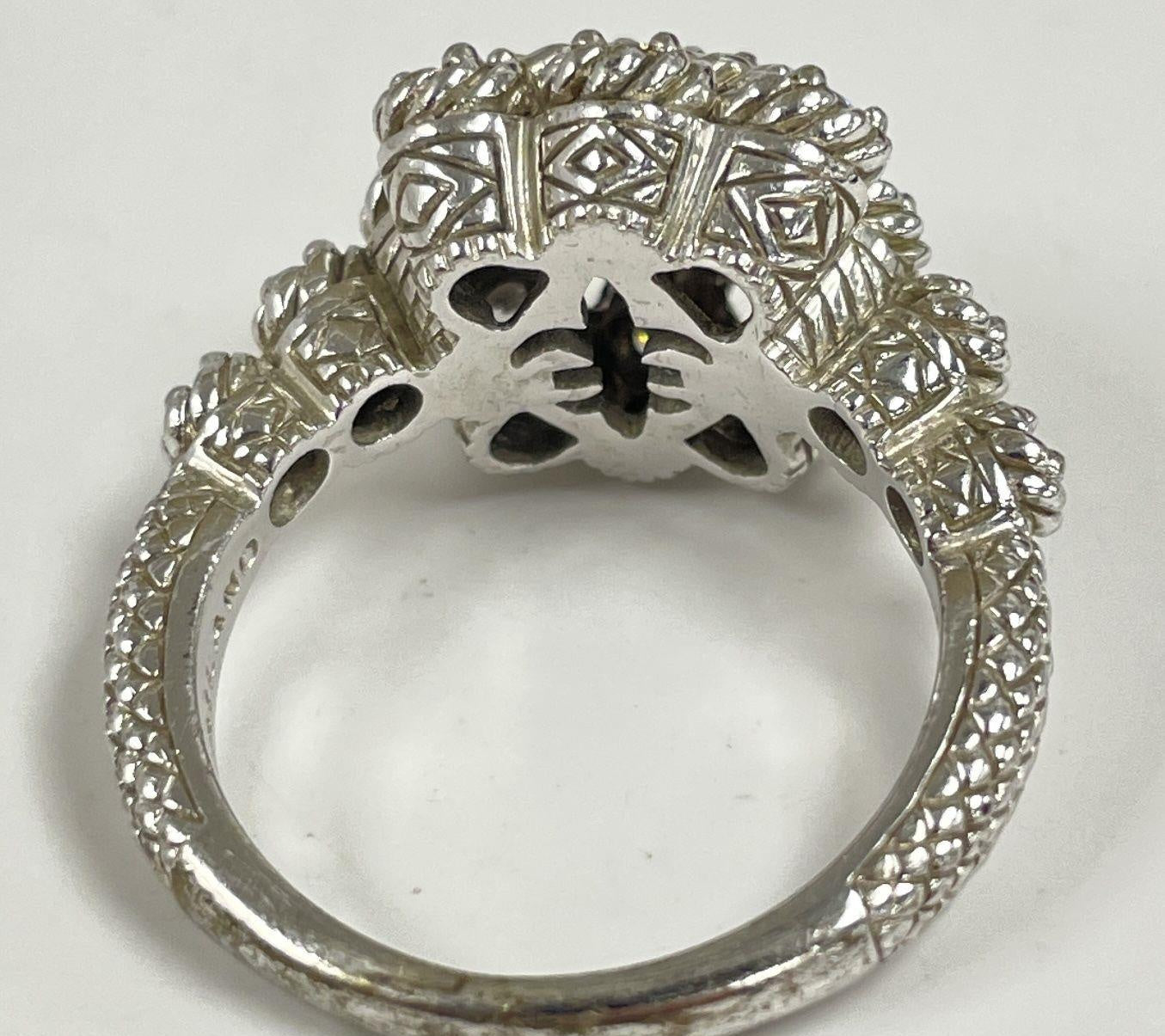 Judith Ripka 925 CZ Cluster Ring 8.8g