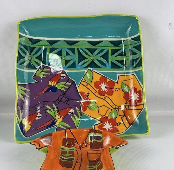 2 Pcs Clay Art Tropicooler Platters