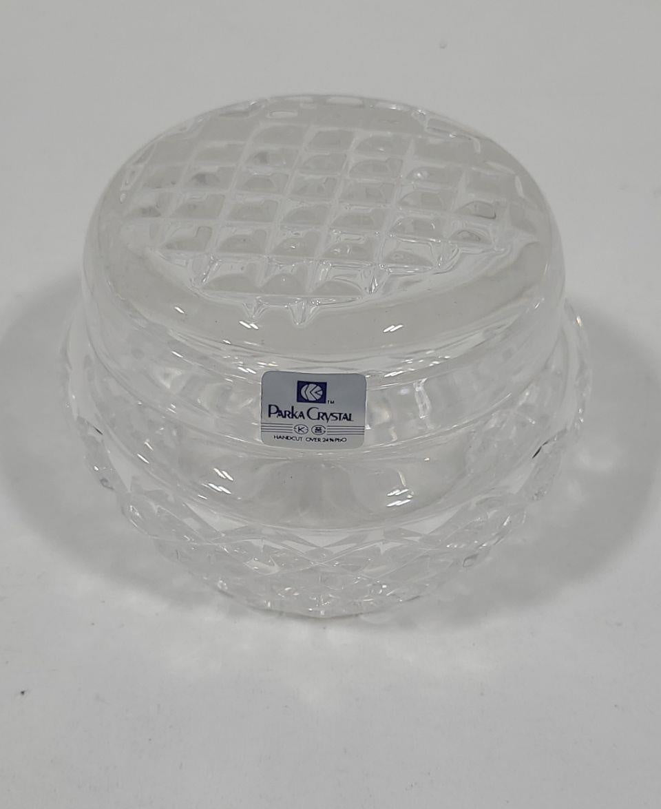 Parka Crystal Hand-Cut Lidded Vanity Jars & Tray Set