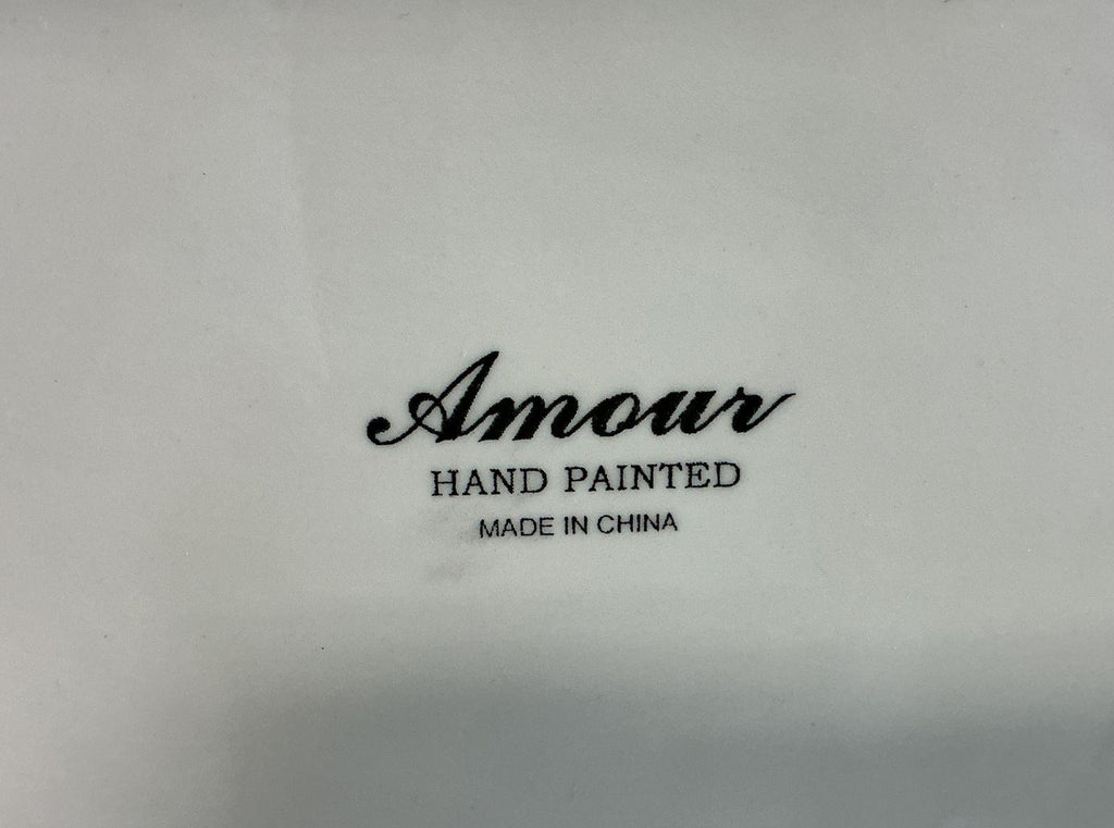 Amour Hand-Painted Peony Porcelain Serving Tray