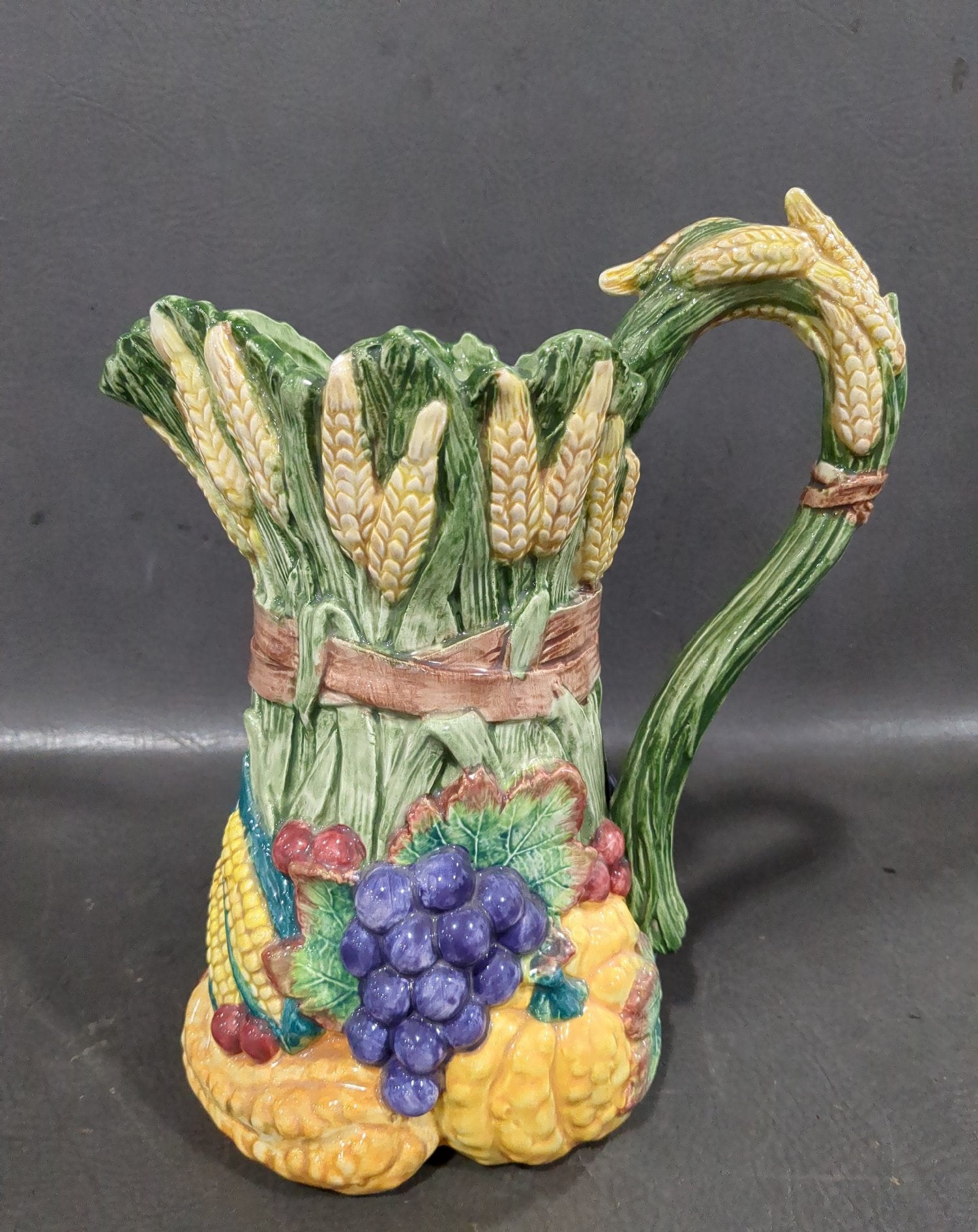 Vintage Fitz & Floyd 1995 Harvest Home Ceramic Pitcher, 8 Inch