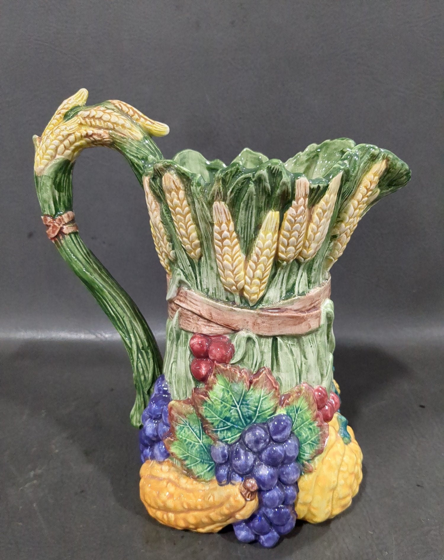 Vintage Fitz & Floyd 1995 Harvest Home Ceramic Pitcher, 8 Inch