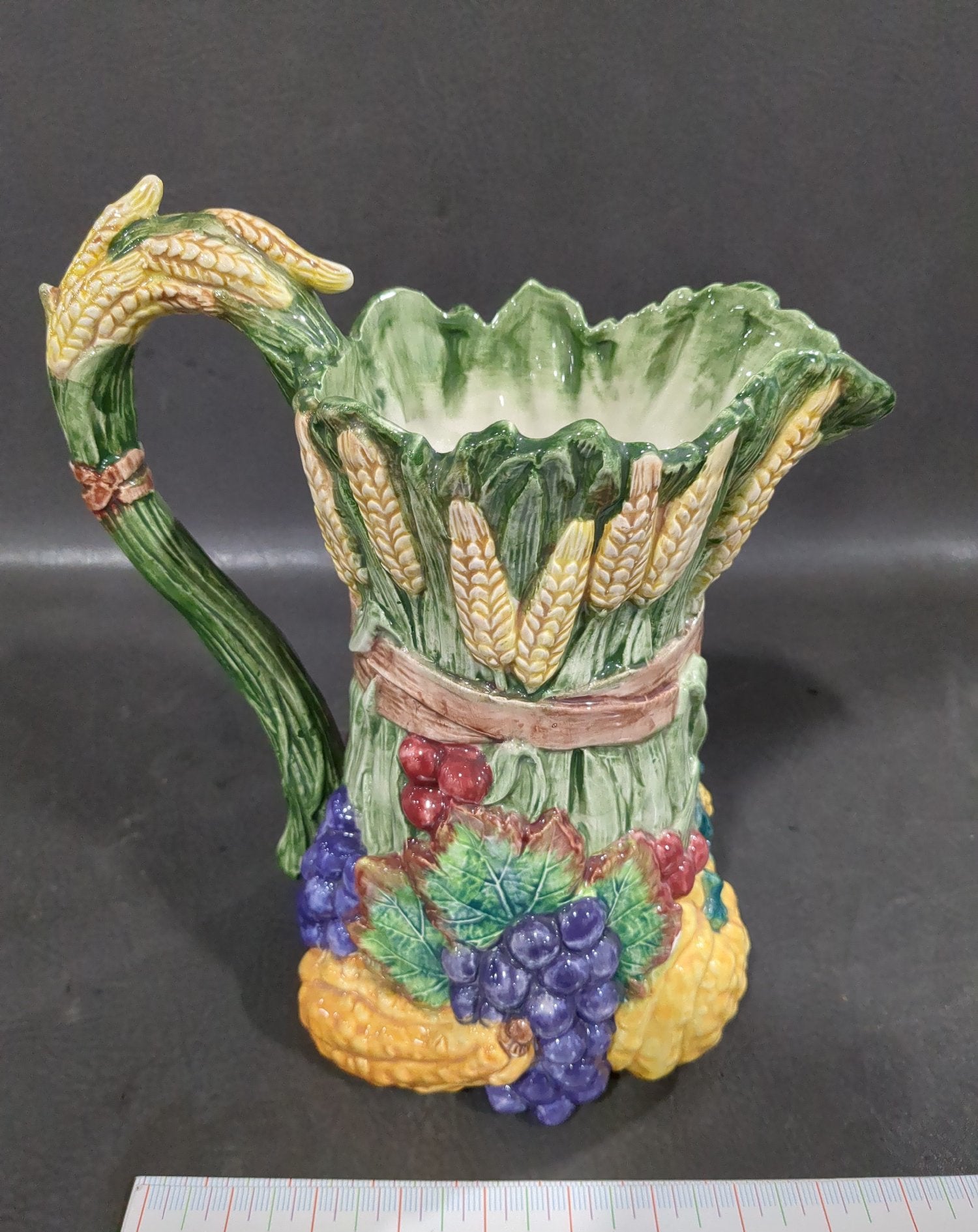 Vintage Fitz & Floyd 1995 Harvest Home Ceramic Pitcher, 8 Inch
