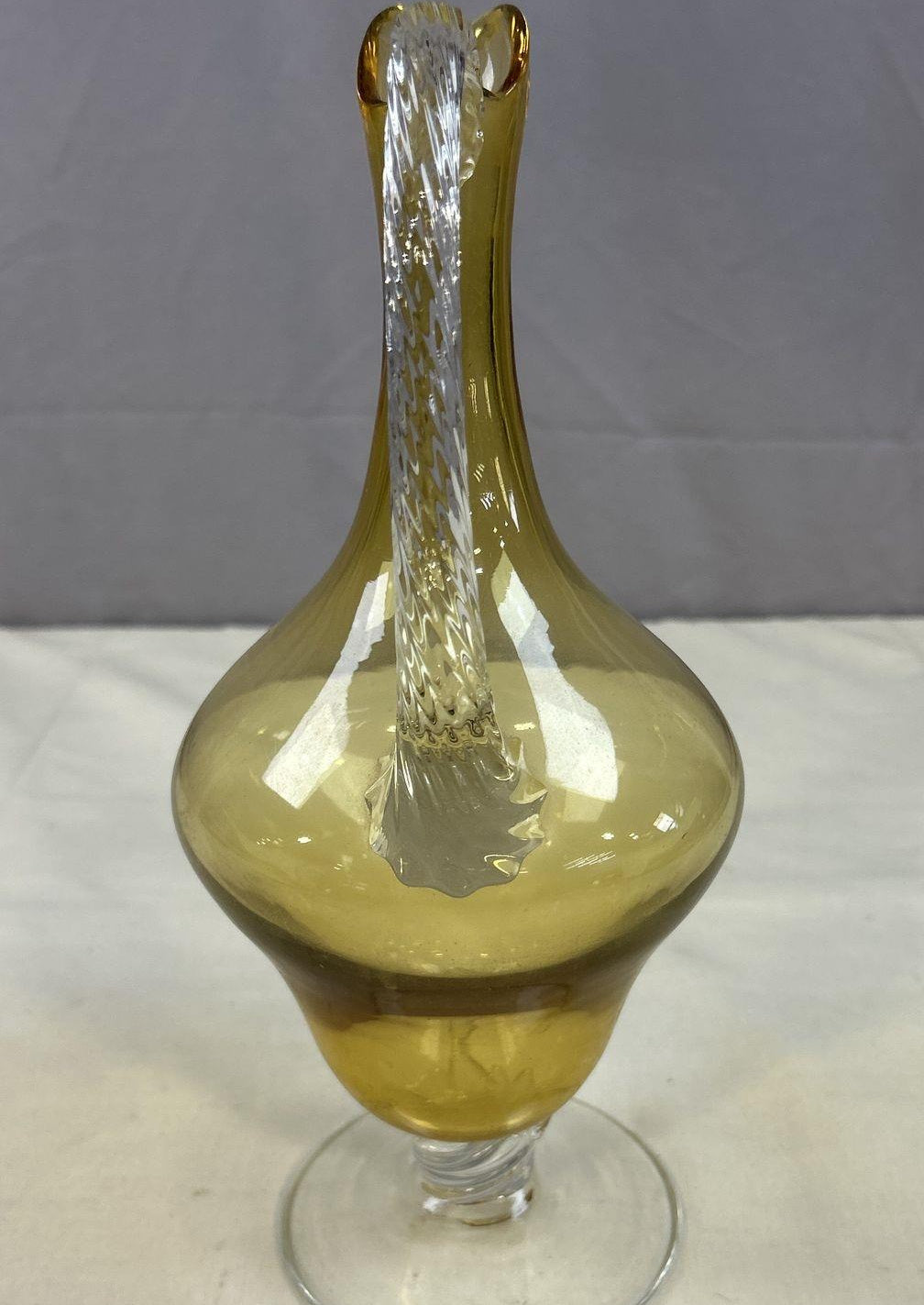 Vintage Mid-Century Modern Amber Blown Glass Decanter