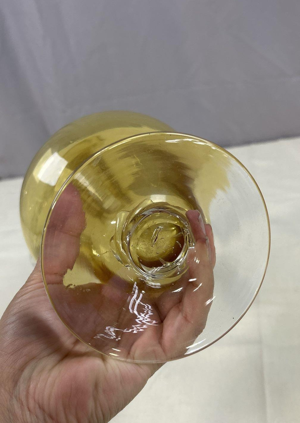Vintage Mid-Century Modern Amber Blown Glass Decanter