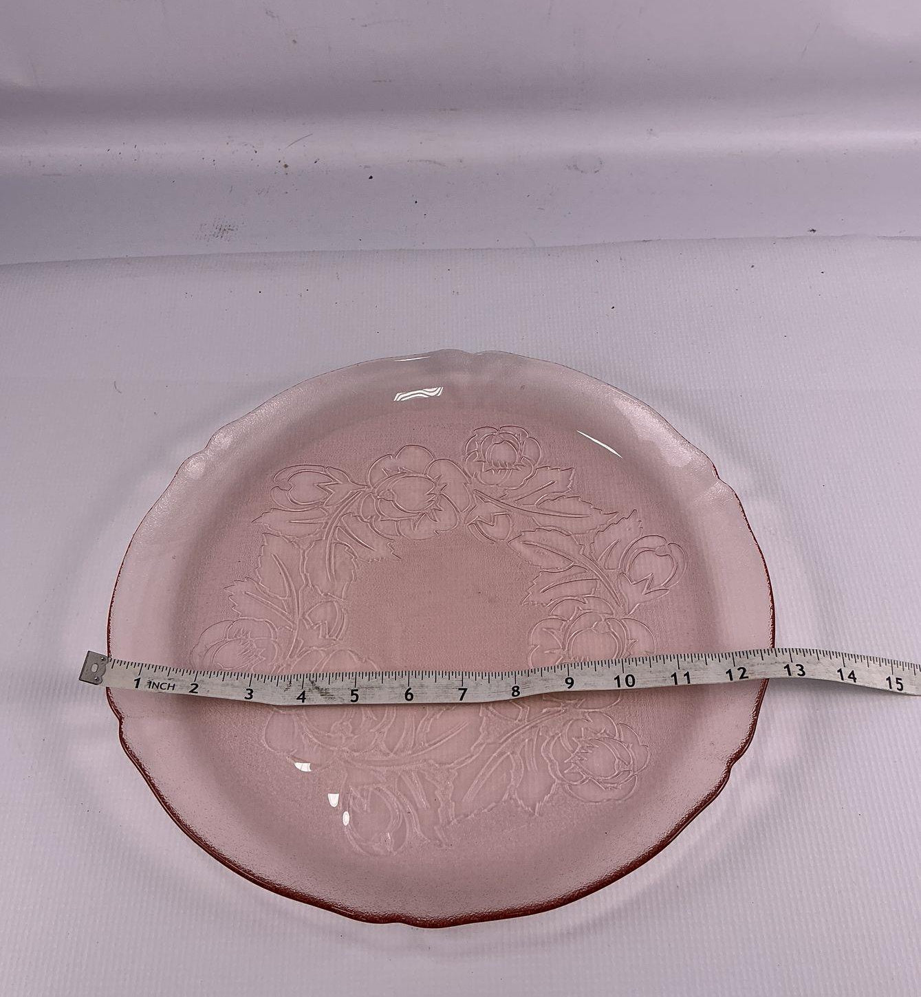 Vintage Pink Depression Glass Cabbage Rose Platter