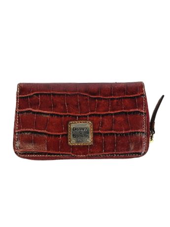 Vintage Dooney & Bourke Croc Embossed Red Leather Zip Wallet [B23829]