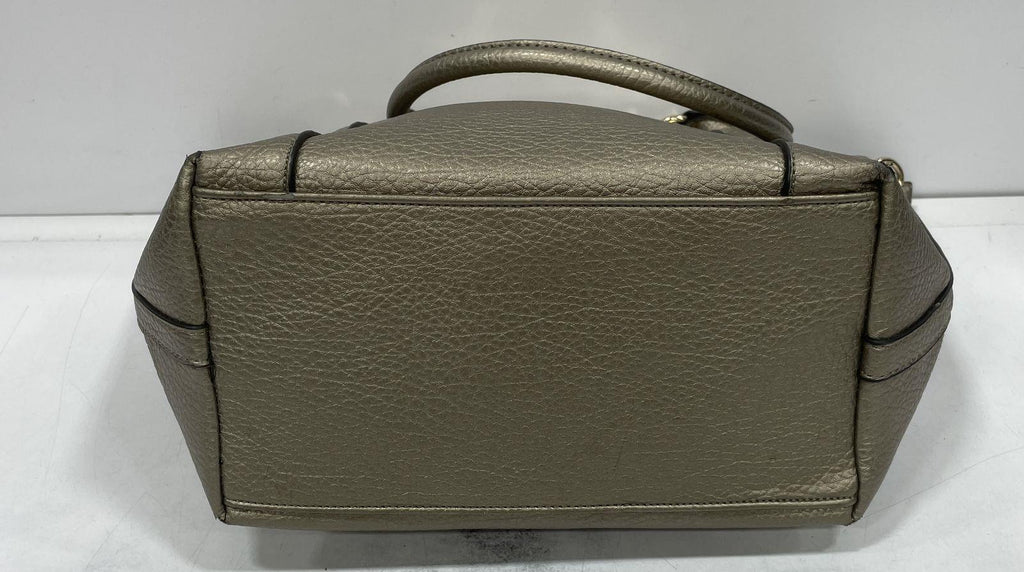 Michael Kors Fulton Metallic Bronze Pebbled Leather Shoulder Bag with Gold Hardware