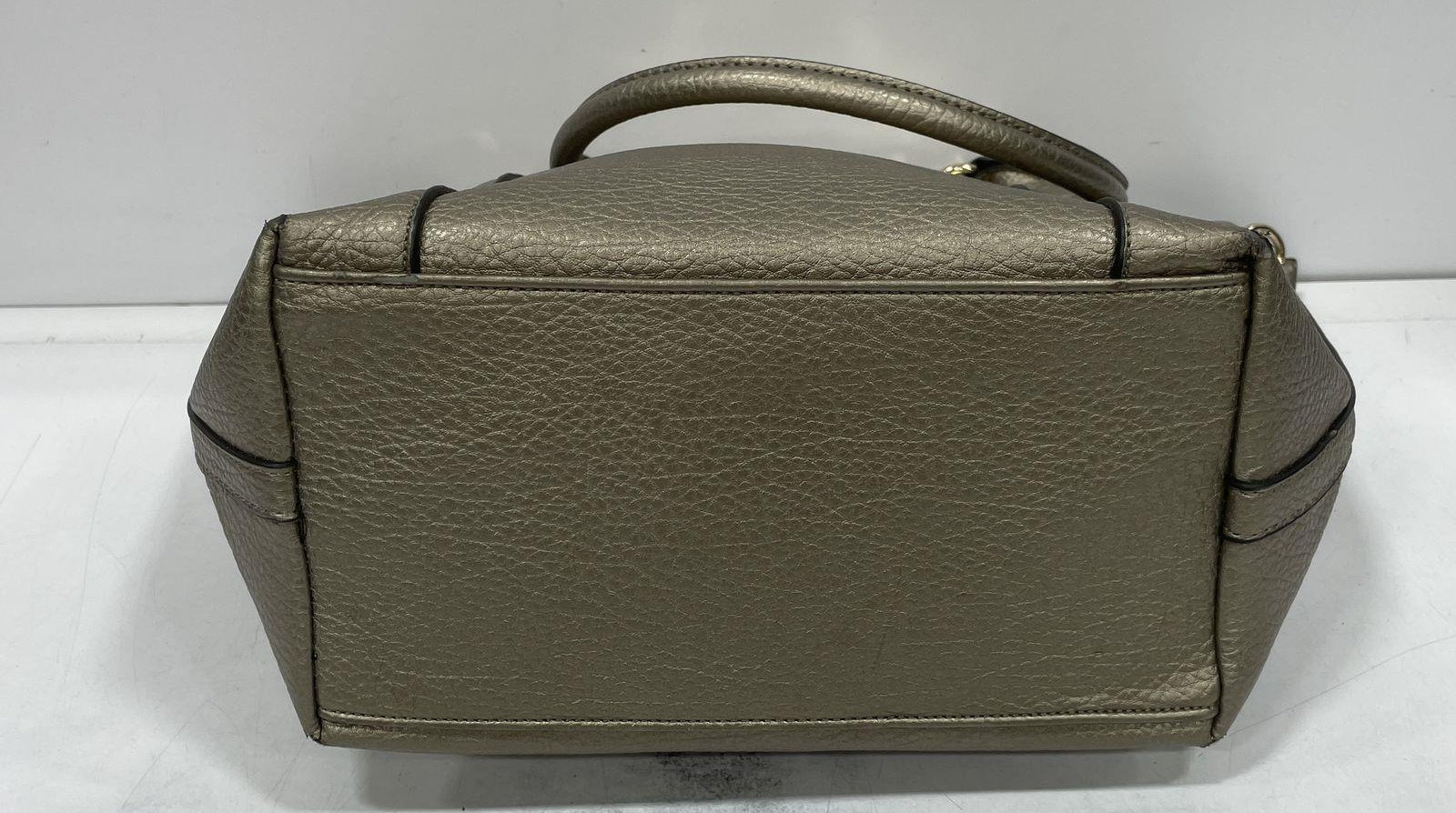Michael Kors Fulton Metallic Bronze Pebbled Leather Shoulder Bag with Gold Hardware