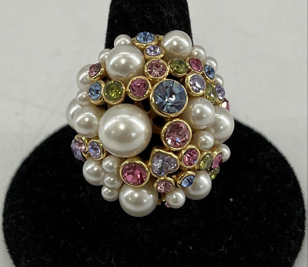 Kate Spade Rhinestone & Faux Pearl Ring