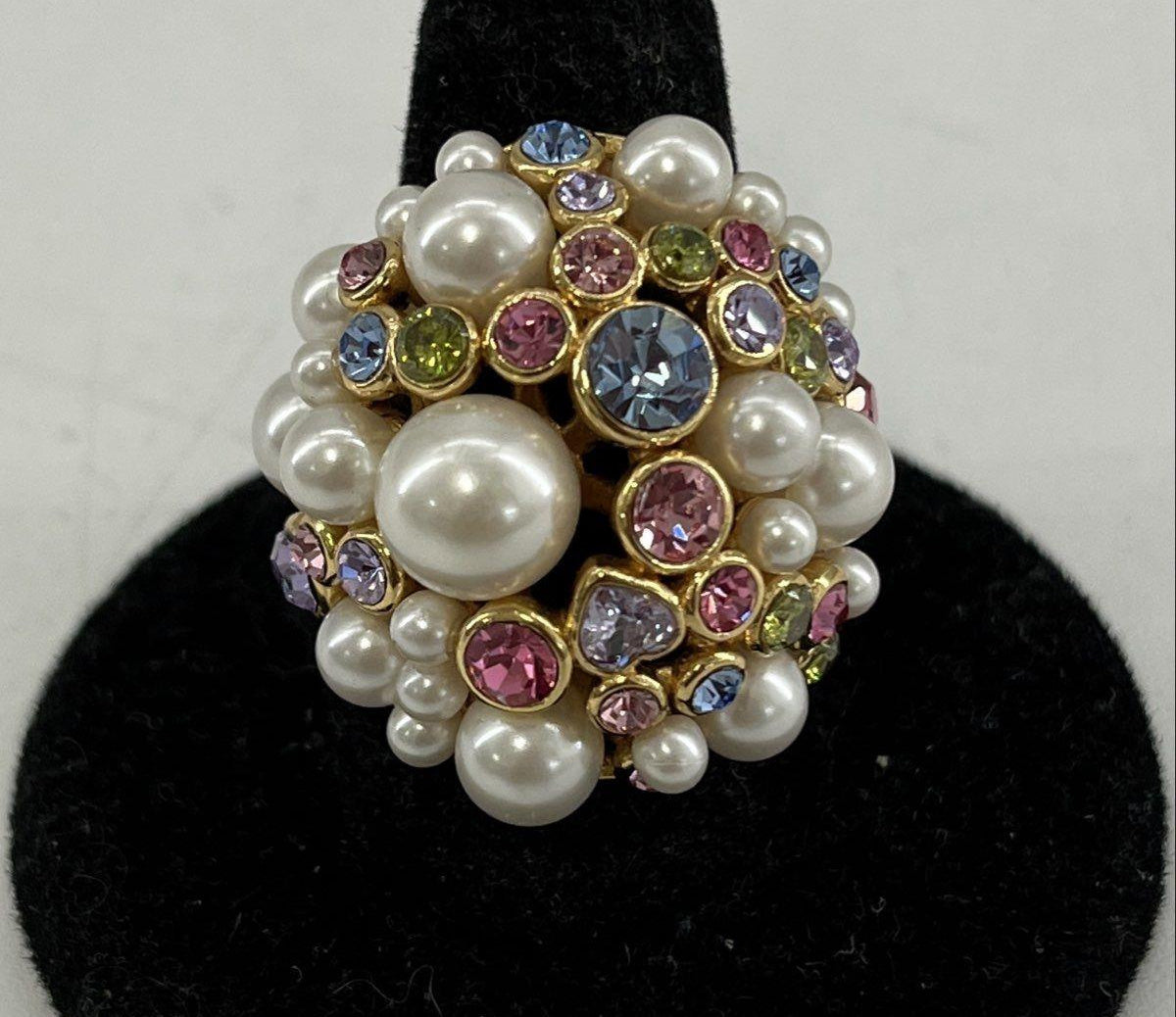 Kate Spade Rhinestone & Faux Pearl Ring