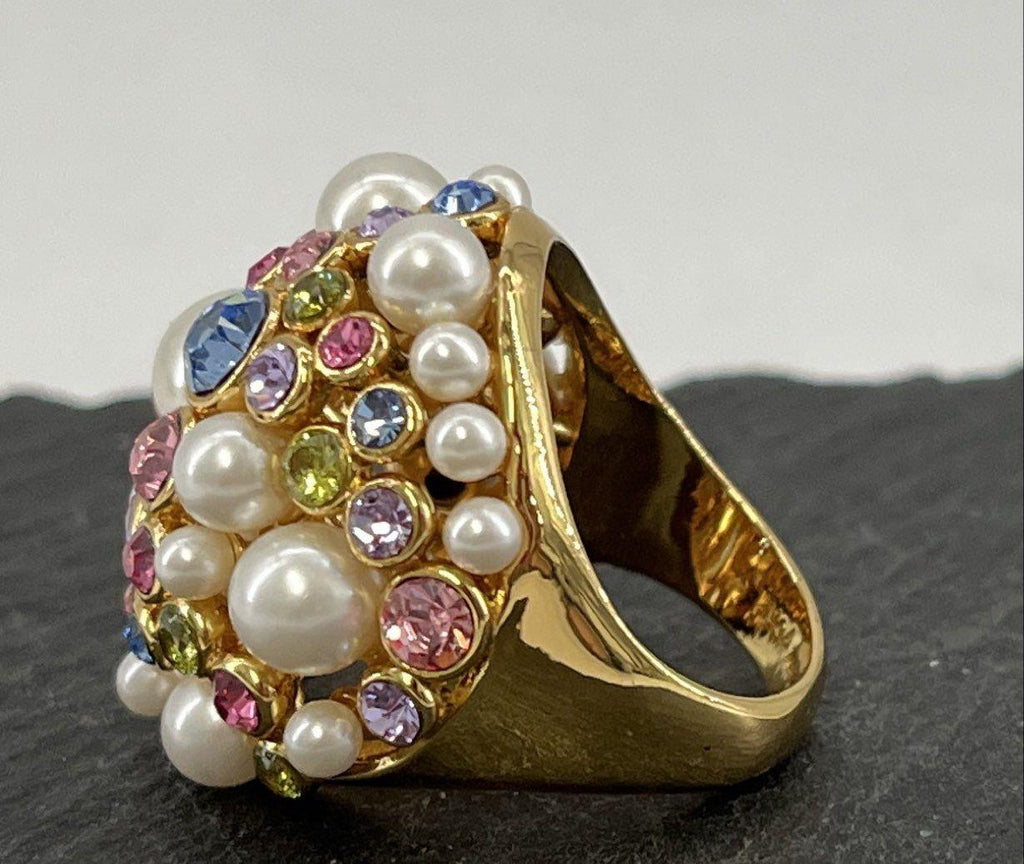 Kate Spade Rhinestone & Faux Pearl Ring