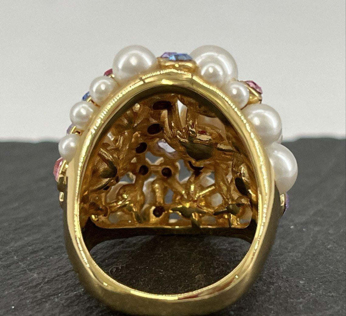 Kate Spade Rhinestone & Faux Pearl Ring