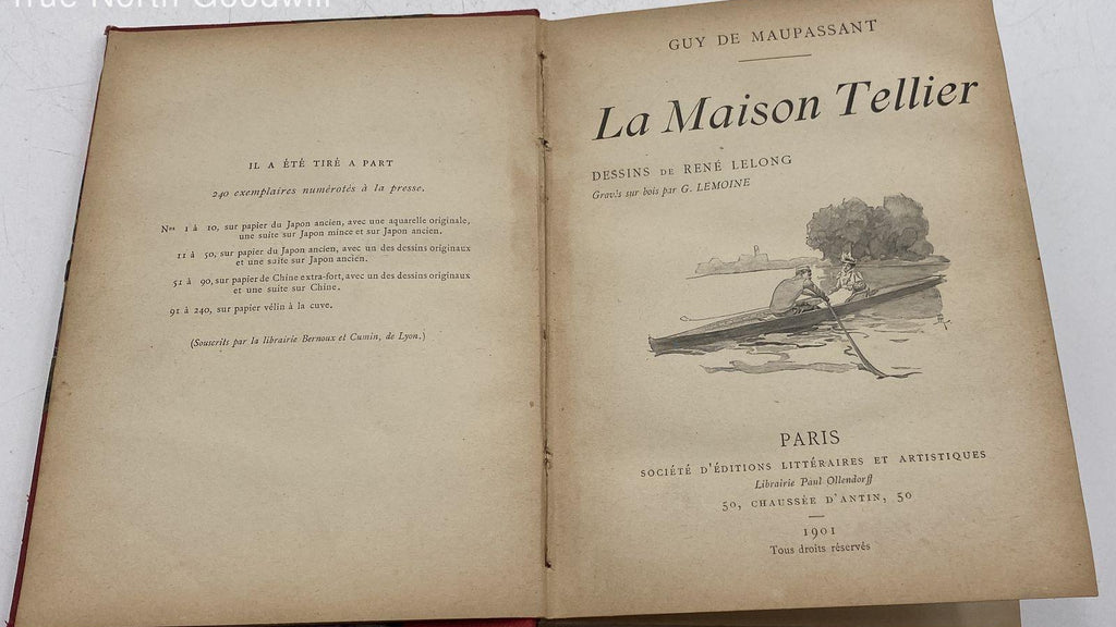 Guy de Maupassant La Maison Tellier 1901 French Book