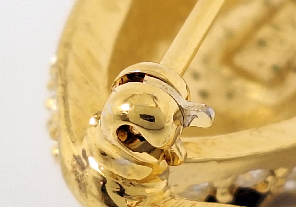 Georgio Gold-Tone Rhinestone Leopard Brooch