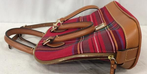 Dooney & Bourke Red Tartan Plaid Zip Zip Satchel