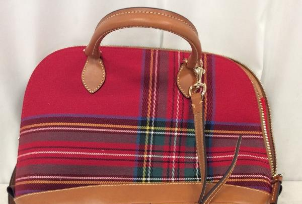 Dooney & Bourke Red Tartan Plaid Zip Zip Satchel