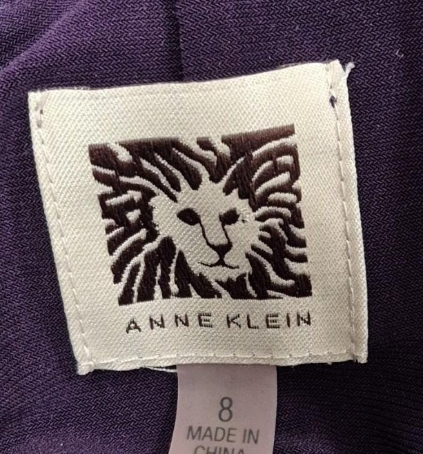 Anne Klein Purple Wrap-Front Dress, Size 8