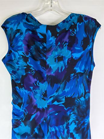 Lauren Ralph Lauren Blue Floral Faux Wrap Dress [I50608]
