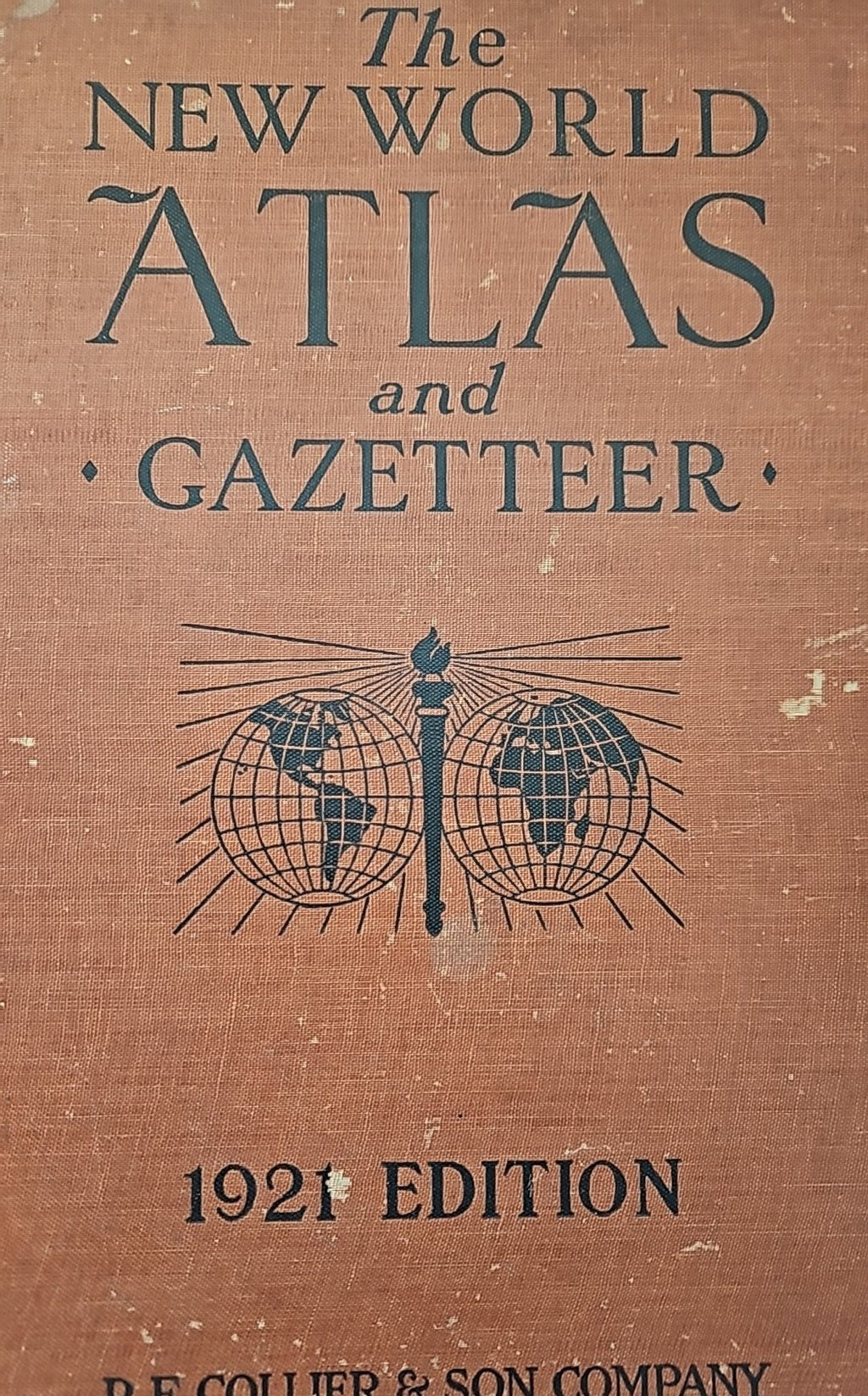 1921 The New World Atlas and Gazetteer Hardcover