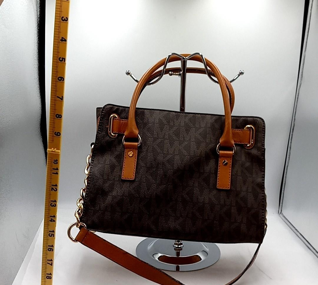 Michael Kors Monogram Hamilton Satchel Handbag Pre-Owned