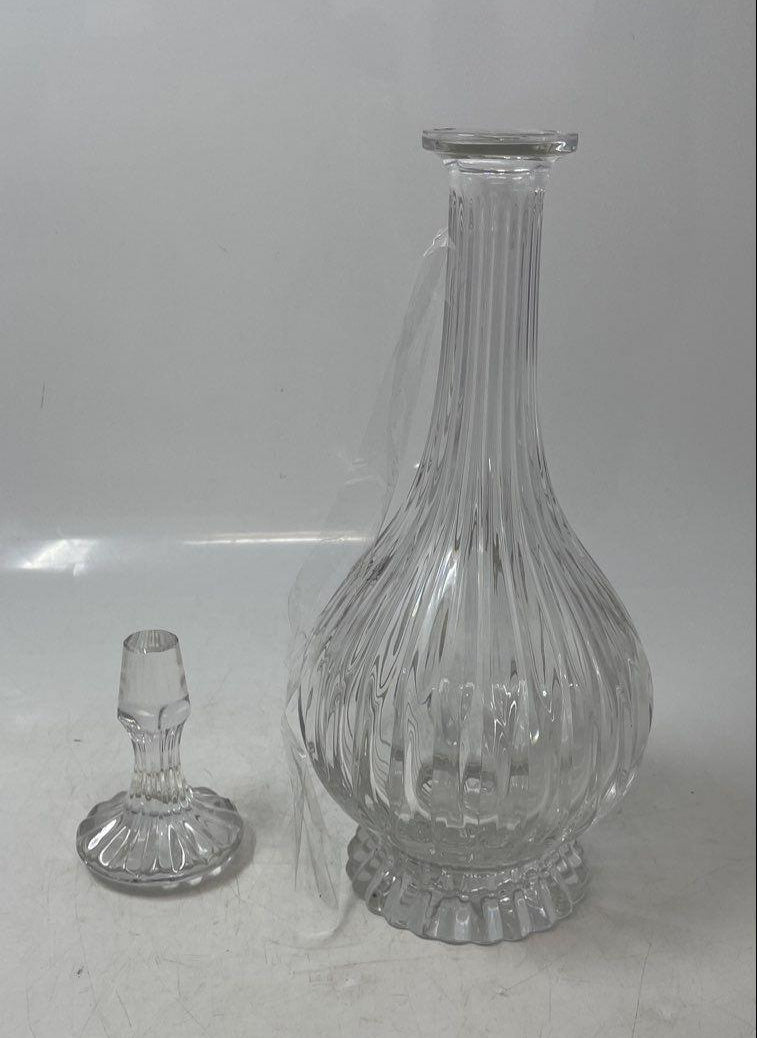 Vintage Mikasa Crystal Cut Clear Glass Mid 20th Century Decanter With Stopper