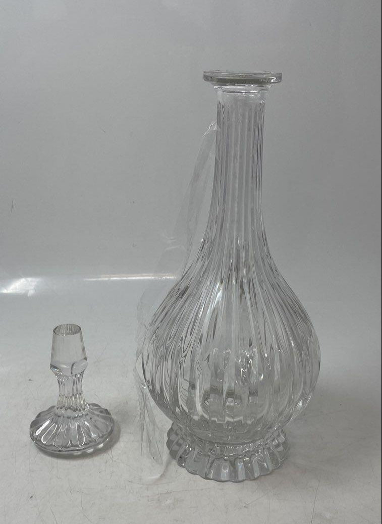Vintage Mikasa Crystal Cut Clear Glass Mid 20th Century Decanter With Stopper