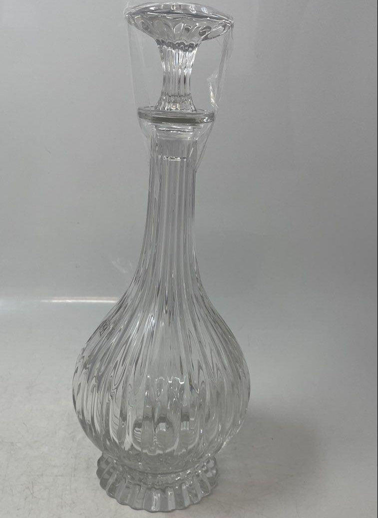 Vintage Mikasa Crystal Cut Clear Glass Mid 20th Century Decanter With Stopper