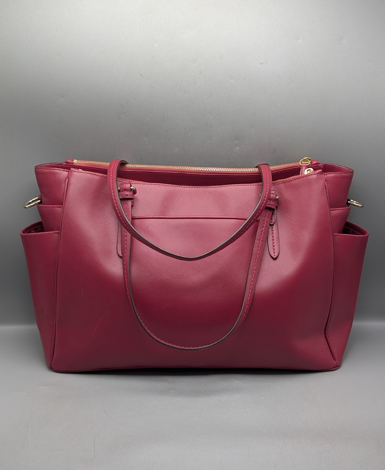 Coach Peyton Berry Crossgrain Leather Multifunction Bag
