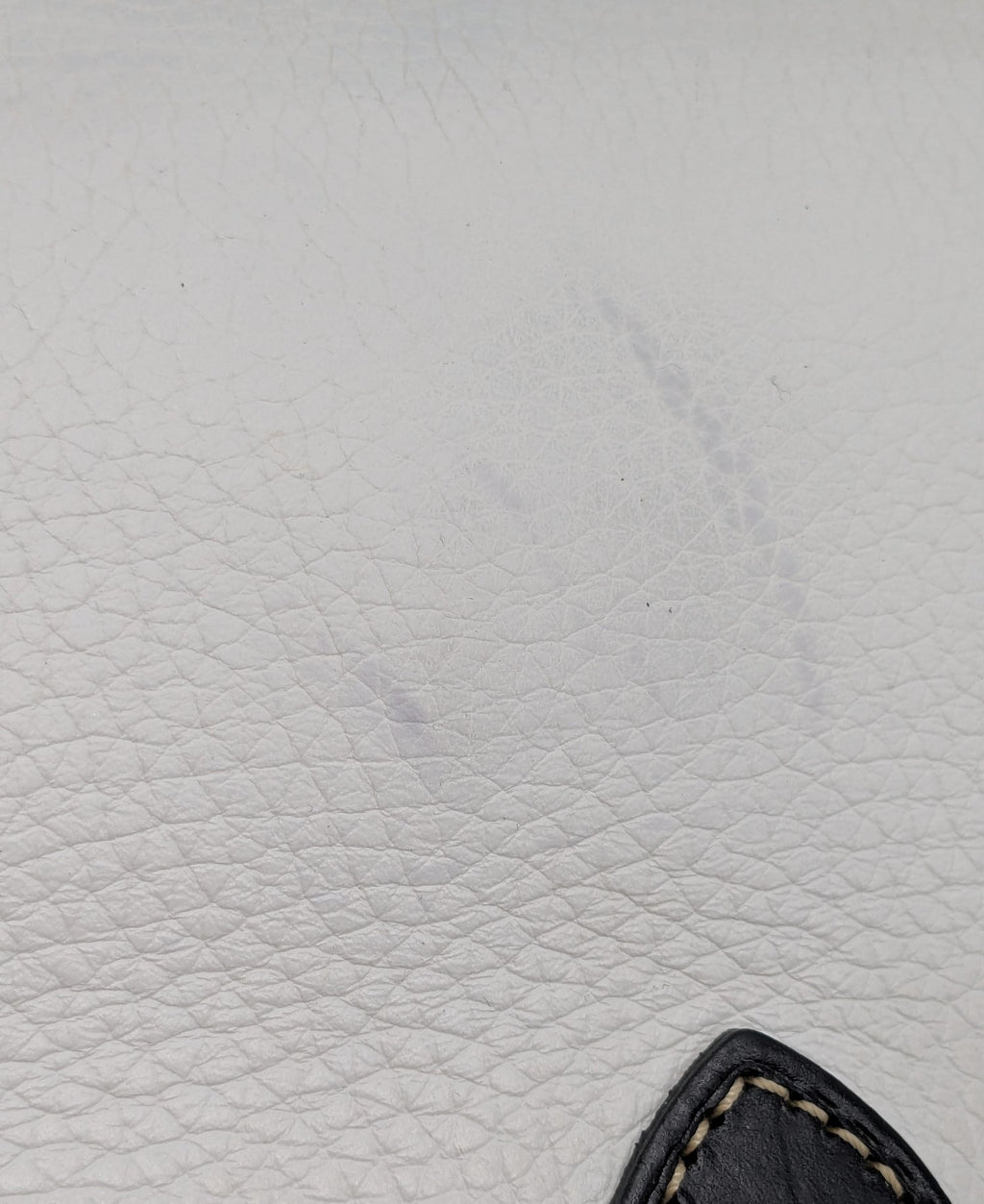 Dooney & Bourke White Pebbled Leather Satchel with Black Trim