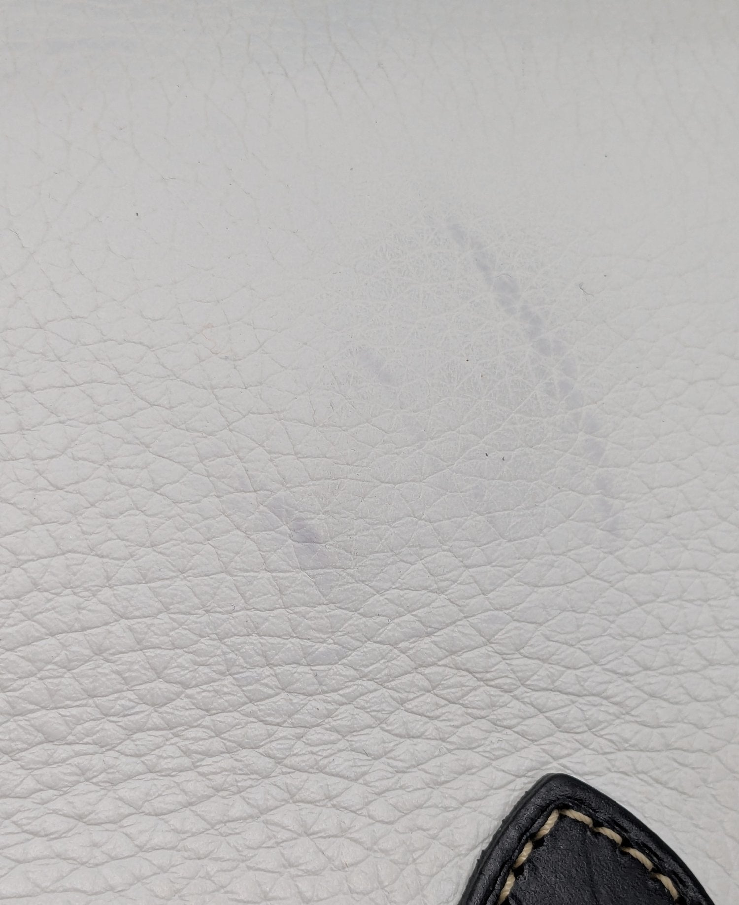 Dooney & Bourke White Pebbled Leather Satchel with Black Trim